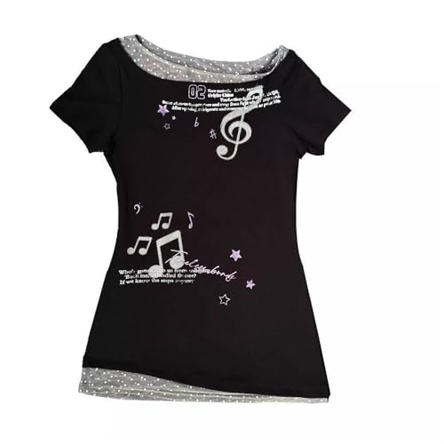 Grunge Emo Goth Shirts Y2k Guitar Graphic Tees for Women Punk Baby